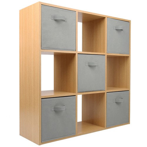 Oak cube grey drawer - cube,