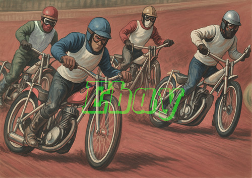 Speedway riders retro card - retro,