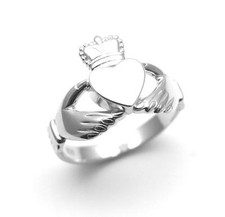 Claddagh Ring .925 Silver Highly Polished Mirror Finish 