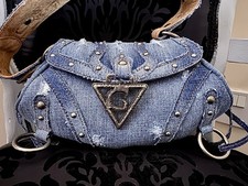 Brand New Guess Denim Hobo Handbag Bag Shoulder