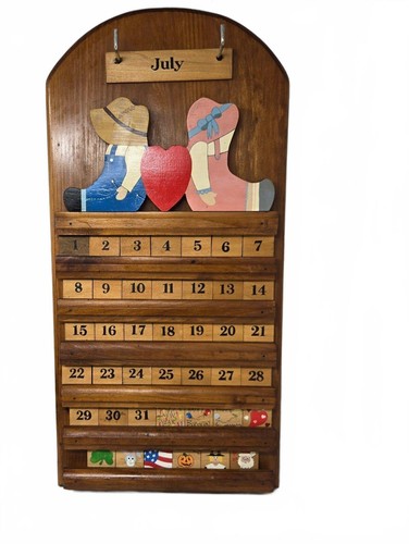 Vtg wooden perpetual - vtg, wall