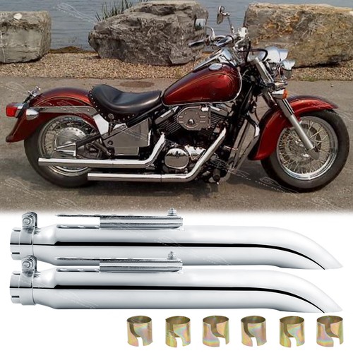Chrome exhaust pipe slip on - 2x,