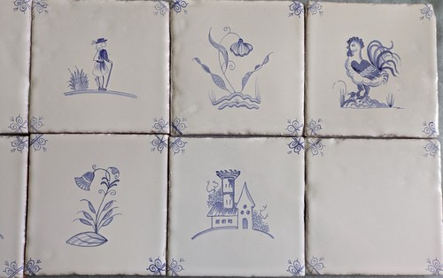 Delft tiles set 2 rows - tiles,