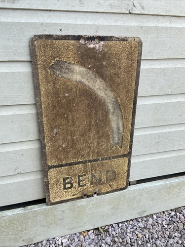 Original bend road sign - original,