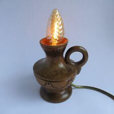 Vintage Wooden Jug Table Lamp (Side Corner Light Kitsch Shabby Chic Candle Bulb)