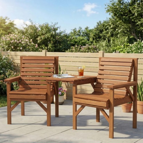 Wooden love seat rustic - love,