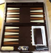 LARGE Backgammon Set in Brown