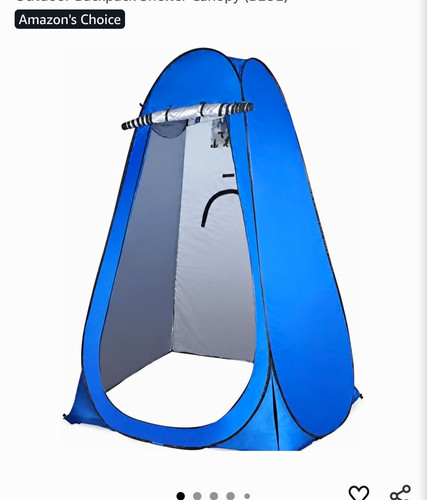 Blue shower privacy - privacy, toilet