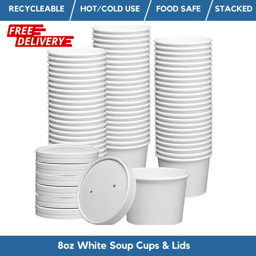 Disposable white soup - white,