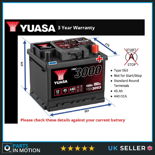 Car battery ybx3063 - ybx3063, yuasa