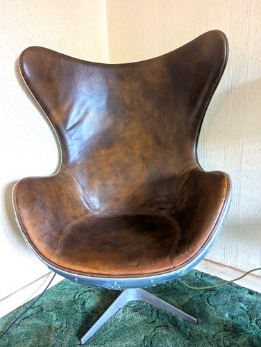 Retro brown leather swivel - retro,