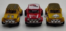 Vintage 3 x Scalextric  Rally Mini Coopers C7. 2 X Yellow, 1 X Red. Bench Tested