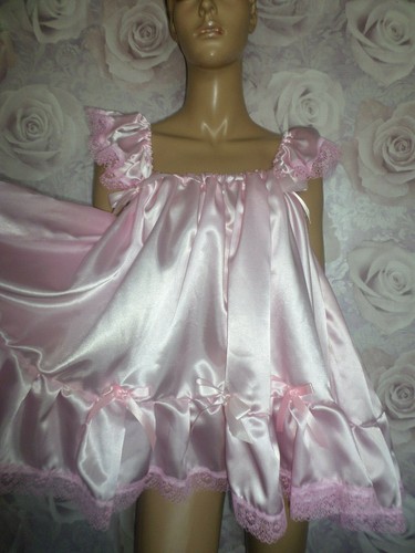 Pink satin adult baby - , doll