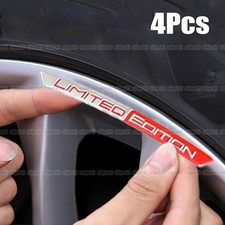 4Pcs Limited Edition Logo Sticker Car Wheel Hub Emblem Badge Decal Accessories .