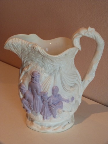 Relief moulded white - white, lilac