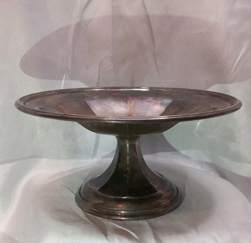 Vintage silver plate pedestal - silver,