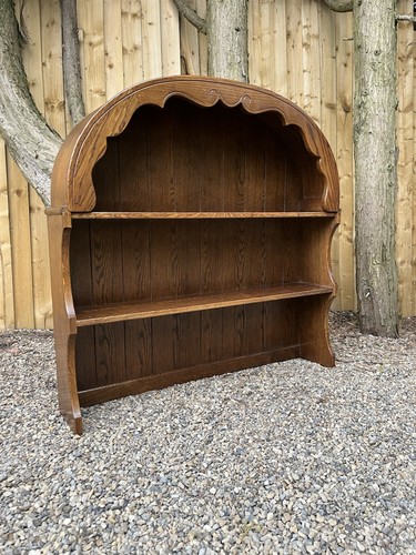 Vintage carved oak shelf - oak, 2