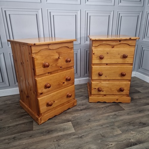 Retro pair pine bedside - bedside, tables