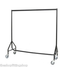 4ft Heavy Duty Reinforced Clothes Garment Hanging Rail & 4 x 3” Rubber Castors 