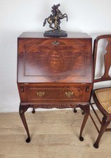 Vintage Ladies Writing Desk 1960s Lock  & Key Drawer Mahogany Delivery Available