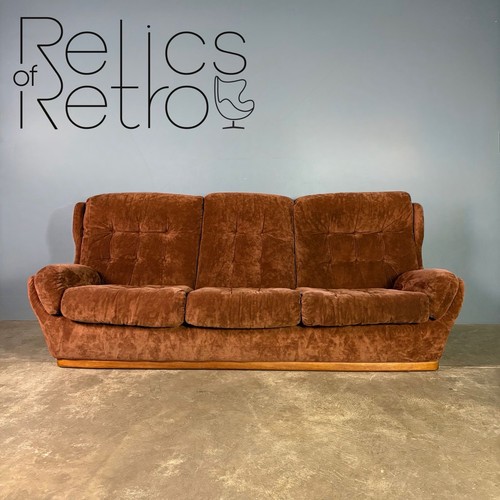 Mid century brown three - three, seater