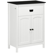 kleankin Bathroom Storage w/ Drawer, Double Door Cabinet, Refurbished