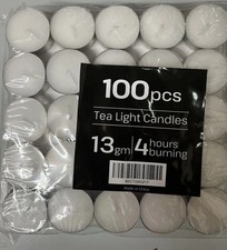 100 White Tea Light Candles -