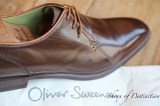 Oliver Sweeney Stanzig Brown Leather Derby Lace Up Shoes UK 9 US 10 EU 43