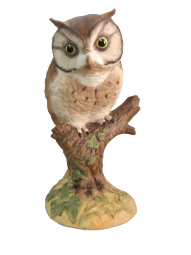 Vintage bisque porcelain scops - porcelain,