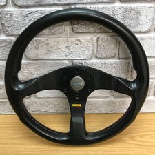 Genuine Momo Corse 350mm black leather steering wheel. Lancia Delta Integrale 8C