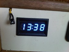 12v Blue Digital Clock with