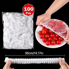100PCS Disposable Food Cover Plastic Wrap Elastic Fresh Keeper Saver Bag***