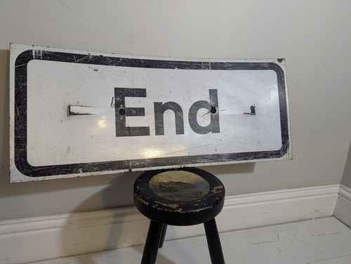 Vintage end road sign - road,