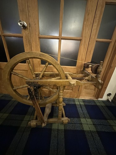 Antique wooden spinning - antique, wheel