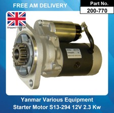 Starter Motor for Yanmar Excavators 4TNE88-QTB 4TN82 4TN78 Replaces 129400-77012