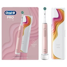 Oral-B Pro 3 3500 Electric Toothbrush with Riso Art Travel Case Pink