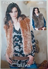 Original Sirdar Foxy Ladies Body Warmers 32"-42" Knitting Pattern 8546