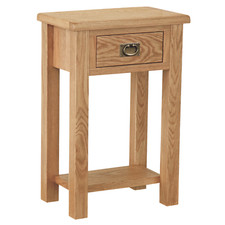 Baysdale Rustic Oak Telephone Table – 1 Drawer Hallway Console Fully Built - New