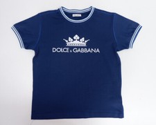 Dolce Gabbana D&G Boys T-Shirt Age 6 Years Blue Short Sleeve Top Immaculate 
