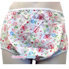 Cuddlz Adult Size Butterfly Pink Pull Up PVC Plastic Pants Incontinence Briefs