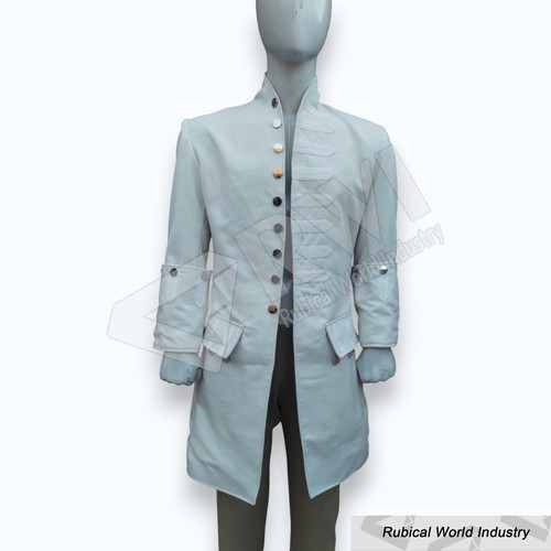 Mens white wool frock coat - white,