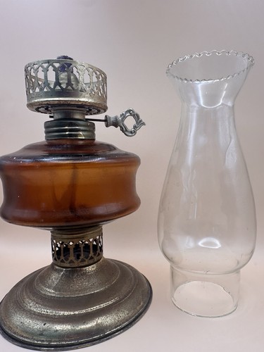Vintage amber glass oil - vintage,