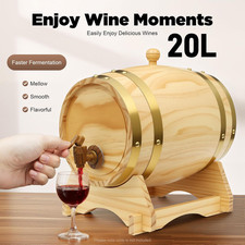 New Solid Oak Barrels,Wine Barrels 20L Whiskey Wine, Cocktails Decanter+Stand UK