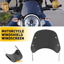 Universal Motorcycle 5-7'' Black Round Headlight Fairing Windshield WindScreen