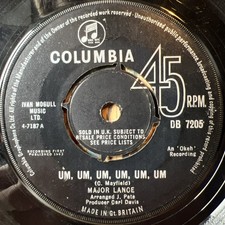 Major Lance - Um, Um, Um, Um, Um, Um - Vinyl Record 7” Single - VG/VG