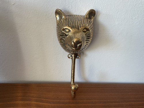 Solid brass bear coat hanger - coat,