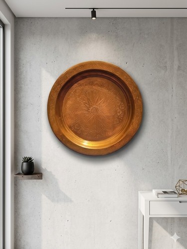 Vintage copper charger platter - vintage,