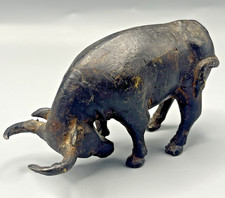 vintage bronze bull figurine