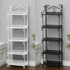 5Tier Slim Metal Bathroom Storage Shelving Unit Home Tidy Organizer Display Rack