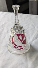 Hofbauer Byrdes Birds Ruby Red / Lead Crystal Bell 6” Tall